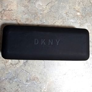 DKNY black hard clamshell eyeglasses case